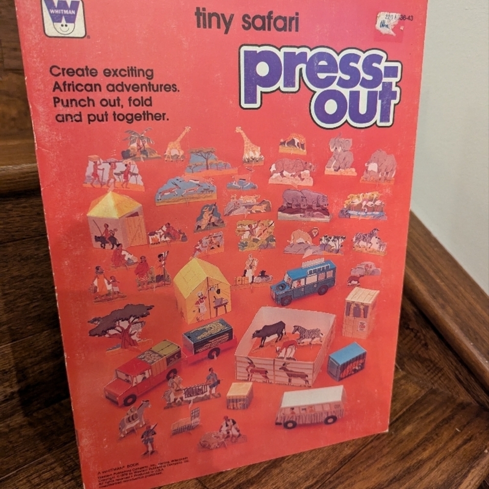 Vintage 1975 Tiny Safari paper craft Press-Out Book a Whitman book